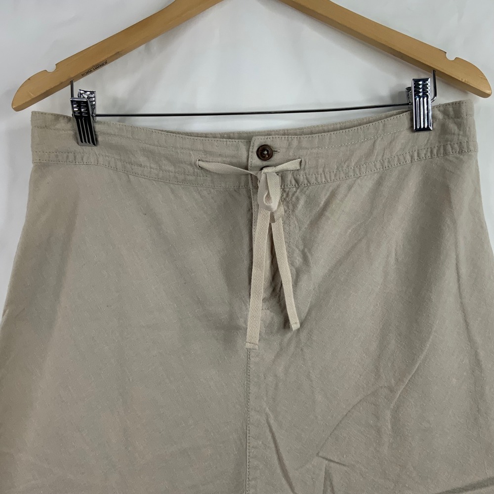 Patagonia Womens 8 Hemp Organic Cotton Midi Skirt Khaki Tan Drawstring A-Line - Picture 3 of 7